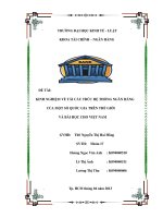 KINH NGHIỆM VỀ TÁI CẤU TRÚC HỆ THỐNG NGÂN HÀNG CỦA MỘT SỐ QUỐC GIA TRÊN THẾ GIỚI VÀ BÀI HỌC CHO VIỆT NAM