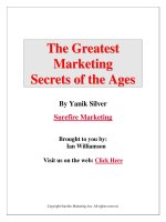 The Greatest Marketing Secrets of the AgesBy Yanik Silver Surefire Marketing docx