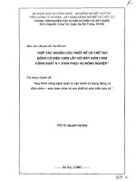 Hợp tác nghiên cứu thiết kế và chế tạo động cơ chìm lắp với máy bơm chìm công suất N = 37KW phục vụ nông nghiệp : Quy trình công nghệ quản lý vận hành sử dụng động cơ điện chìm - máy bơm chìm và các thiết bị cảm biến bảo vệ doc