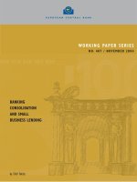 WORKING PAPER SERIES NO. 407 / NOVEMBER 2004: BANKING CONSOLIDATION AND SMALL BUSINESS LENDING potx