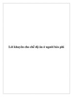 Lời khuyên cho chế độ ăn ở người béo phì pot
