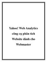 Yahoo! Web Analytics công cụ phân tích Website dành cho Webmaster pptx