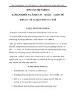 Báo cáo thí nghiệm: Cơ sở khối ngành Cơ – Điện – Điện tử. potx
