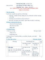 Giáo án số 6 - Bài 3: NHỮNG YÊU CẦU CÁ NHÂN ĐỐI VỚI NHÂN VIÊN PHỤC VỤ ĂN UỐNG pdf