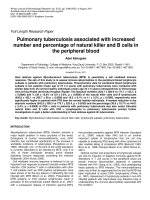 Pulmonary tuberculosis associated with increased number and percentage of natural killer and B cells in the peripheral blood pot