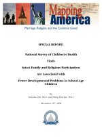 SPECIAL REPORT: National Survey of Children’s Health Finds Intact Family and Religious Participation Are Associated with Fewer Developmental Problems in School-Age Children pdf