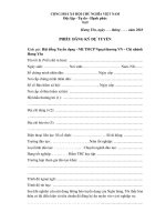 mẫu đơn thông tin ứng viên ngân hàng vcbank-chi nhánh hưng yên