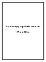 Xây nhà dạng lô phố trên mảnh đất 3,9m x 24,2m doc