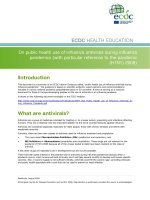 On public health use of influenza antivirals during influenza pandemics (with particular reference to the pandemic (H1N1) 2009) docx