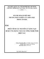 phân tích các nguyên lý sáng tạo được ứng dụng vào các công nghệ web hiện nay