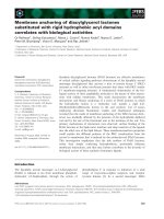 Báo cáo khoa học: Membrane anchoring of diacylglycerol lactones substituted with rigid hydrophobic acyl domains correlates with biological activities ppt