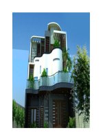 Thiết kế biệt thự có ban công hình sóng nước doc