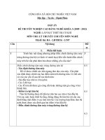 đáp án đề thi lý thuyết-lắp đặt thiết bị cơ khí-mã đề thi lđtbck – th (7)