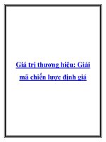 Giá trị thương hiệu: Giải mã chiến lược định giá.Một trong năm yếu tố pdf