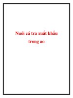 Nuôi cá tra xuất khẩu trong ao pptx