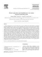 Arsenic speciation and distribution in an arsenic hyperaccumulating plant