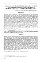 KHẢO SÁT ĐẶC TÍNH SINH HỌC SỰ RA HOA VÀ PHÁT TRIỂN TRÁI QUÝT HỒNG (CITRUS RETICULATA BLANCO) TẠI HUYỆN LAI VUNG, TỈNH ĐỒNG THÁP docx