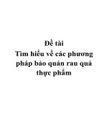 Đề tài: Tìm hiểu về các phương pháp bảo quản rau quả thực phẩm potx