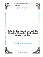 Vốn kinh doanh và các biện pháp nâng cao hiệu quả tổ chức và sử dụng vốn kinh doanh ở Công ty cổ phần xây dựng thuỷ lợi 3 Nghệ An