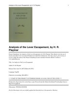 An Analysis of the Lever Escapement pdf