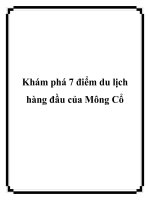 Khám phá 7 điểm du lịch hàng đầu của Mông Cổ docx