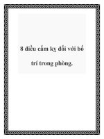 8 điều cấm kỵ đối với bố trí trong phòng. ppt