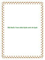 Bài thuốc Nam chữa bệnh cước do lạnh doc