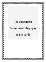 Trẻ dùng nhiều Paracetamol tăng nguy cơ hen suyễn pdf