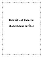 Thời tiết lạnh không tốt cho bệnh tăng huyết áp doc