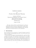Aesthetic Analysis of Proofs of the Binomial Theorem pptx