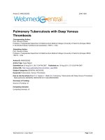 Pulmonary Tuberculosis with Deep Venous Thrombosis ppt