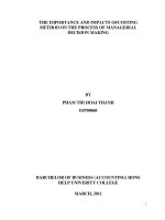 the importance and impacts ofcosting method on the process of managerial decision making