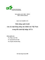 khả năng cạnh tranh của các mặt hàng nông sản chính của việt nam trong bối cảnh hội nhập afta