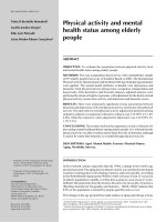 Physical activity and mental health status among elderly people pdf