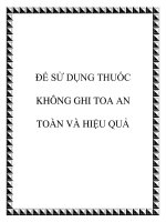 ÐỂ SỬ DỤNG THUỐC KHÔNG GHI TOA AN TOÀN VÀ HIỆU QUẢ potx