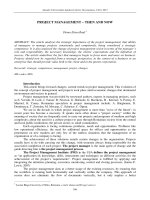 PROJECT MANAGEMENT – THEN AND NOW pot