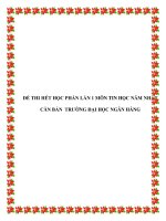 ĐỀ THI HẾT HỌC PHẦN LẦN 1 MÔN TIN HỌC NĂM NHẤT CĂN BẢN TRƯỜNG ĐẠI HỌC NGÂN HÀNG docx