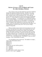 C++ Lab 15 Review of Arrays, Array of Objects and Vector Dr. John Abraham, Professor doc
