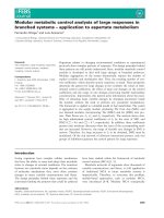 Báo cáo khoa học: Modular metabolic control analysis of large responses in branched systems – application to aspartate metabolism potx