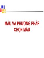 MẪU VÀ PHƯƠNG PHÁP CHỌN MẪU pot