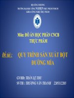 quy trình sản xuất bột đường mía