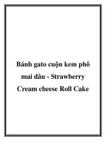Bánh gato cuộn kem phô mai dâu - Strawberry Cream cheese Roll Cake docx