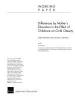 Differences by Mother''''s Education in the Effect of Childcare on Child Obesity pdf