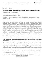 Evaluating Community-based Health Professions Education Programs docx