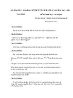 đề thi vào 10 - môn sinh - trường lê hồng phong  năm 2009 -2010