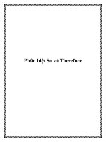 Phân biệt So và Therefore ppt