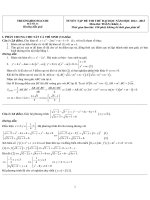 Hướng dẫn giải TUYỂN TẬP ĐỀ THI THỬ ĐẠI HỌC NĂM HỌC 2012 - 2013 MÔN TOÁN KHỐI A - MÃ SỐ A1 doc
