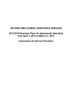 ONTATIO EMPLOYMENT ASSISTANCE SERVICES 2013-2014 BUSINESS PLANS FOR AGREEMENTS OPERATING potx