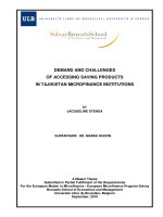 DEMAND AND CHALLENGES OF ACCESSING SAVING PRODUCTS IN TAJIKISTAN MICROFINANCE INSTITUTIONS pdf