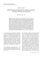 FIGO Staging of Endometrial Adenocarcinoma: A Critical Review and Proposal potx